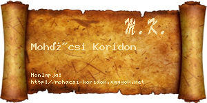 Mohácsi Koridon névjegykártya